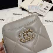 Uubags | Chanel 19 Coin Purse With Zipper Grey 9.5x10.5x2.5cm - 2