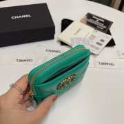 Uubags | Chanel 19 Coin Purse With Zipper Green 9.5x10.5x2.5cm - 3