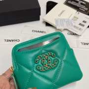 Uubags | Chanel 19 Coin Purse With Zipper Green 9.5x10.5x2.5cm - 2