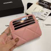 Uubags | Chanel 19 Coin Purse With Zipper Pink 9.5x10.5x2.5cm - 2