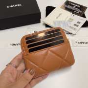 Uubags | Chanel 19 Coin Purse With Zipper Brown 9.5x10.5x2.5cm - 5