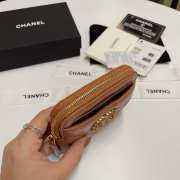 Uubags | Chanel 19 Coin Purse With Zipper Brown 9.5x10.5x2.5cm - 4