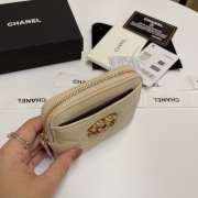 Uubags | Chanel 19 Coin Purse With Zipper Cream 9.5x10.5x2.5cm - 4