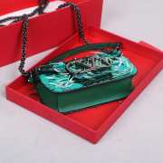 Uubags | Valentino Locò VLogo Sequin 3D Embroidered Handbag In Green 19x10.5x5cm - 4