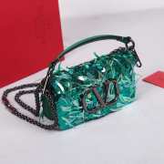 Uubags | Valentino Locò VLogo Sequin 3D Embroidered Handbag In Green 19x10.5x5cm - 5