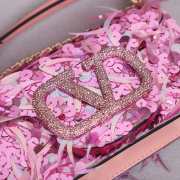 Uubags | Valentino Locò VLogo Sequin 3D Embroidered Handbag In Pink 19x10.5x5cm - 2