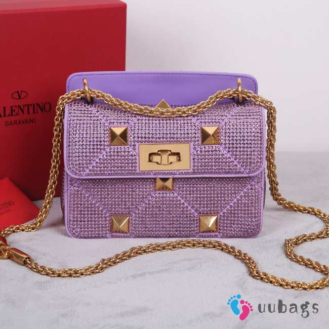 Uubags | Uubags | Valentino Garavani Roman purple bag 25x7x15cm  - 1