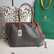 Uubags | Goyard Gray Dog Bag In Black and Natural 27x15x33.5cm - 1