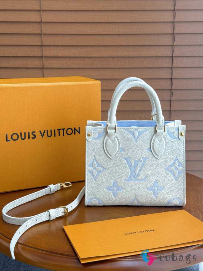 Uubags | Louis Vuitton Small Onthego Tote Bag Light Blue 18x15x8.5cm - 1