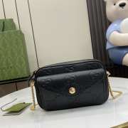 Uubags | Gucci GG Super Mini Shoulder Bag In Black Leather 18x11x4cm - 1