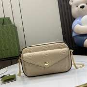 Uubags | Gucci GG Super Mini Shoulder Bag In Light Beige Leather 18x11x4cm - 1