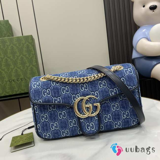 Uubags | Gucci GG Marmont denim shoulder bag 26x15x7cm - 1