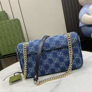 Uubags | Gucci GG Marmont denim shoulder bag 26x15x7cm - 5