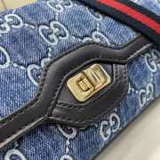 Uubags | Gucci GG Luce blue denim shoulder bag 27.5x12.5x6.5cm - 2