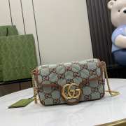 Uubags | Gucci GG Super Mini Blue Brown GG Canvas Bag 16.5x9.5x4.5cm - 1