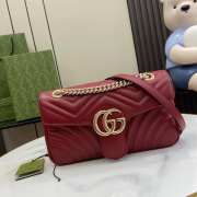 Uubags | Gucci GG marmont matelasse bag in red 26x13x6cm - 1