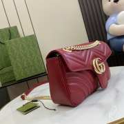 Uubags | Gucci GG marmont matelasse bag in red 26x13x6cm - 4