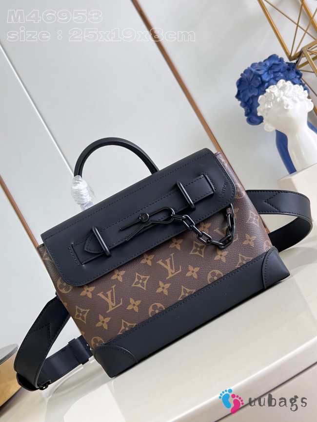 Uubags | Louis Vuitton M46953 Steamer PM Monogram Eclipse coated canvas 25x19x8cm - 1