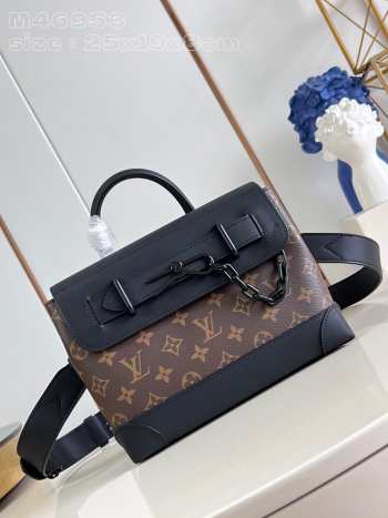 Uubags | Louis Vuitton M46953 Steamer PM Monogram Eclipse coated canvas 25x19x8cm