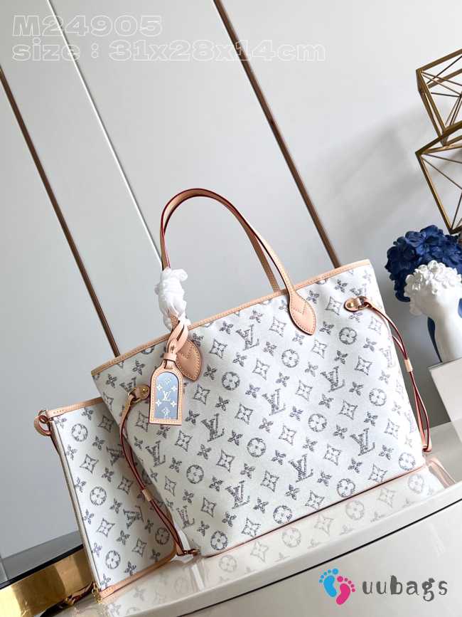 Uubags | Louis Vuitton M24905 Neverfull MM In Multicolor Beige 31x28x14cm - 1