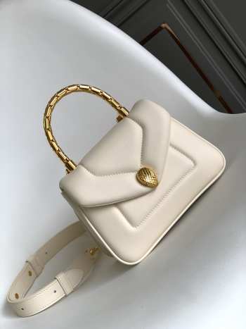 Uubags | Bvlgari Serpenti Reverse Top Handle White 20x14x10cm