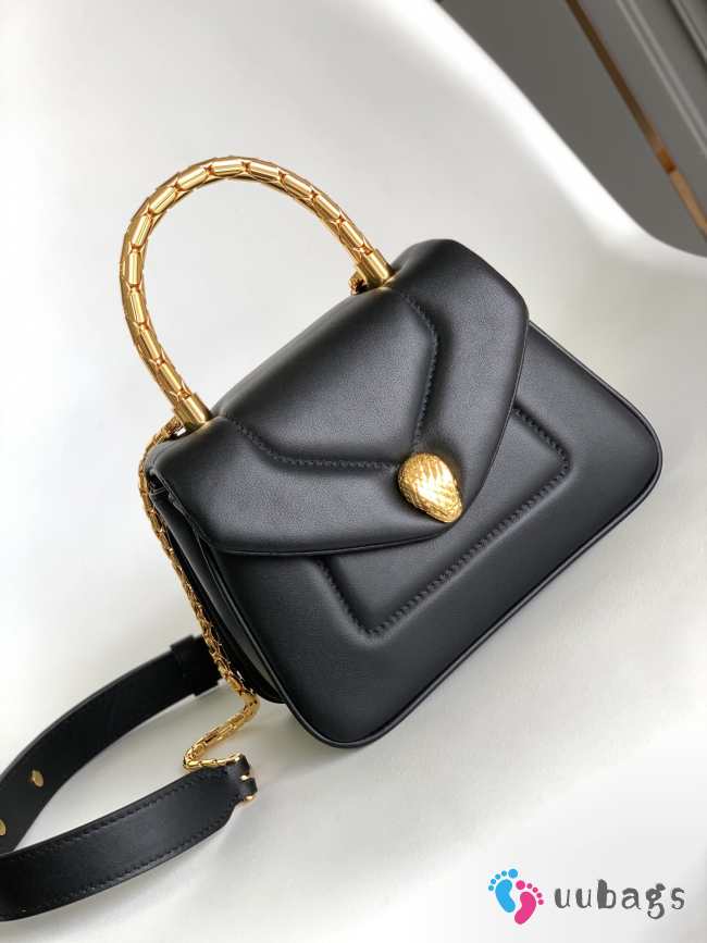 Uubags | Bvlgari Serpenti Reverse Top Handle Black 20x14x10cm - 1