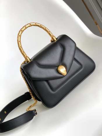 Uubags | Bvlgari Serpenti Reverse Top Handle Black 20x14x10cm