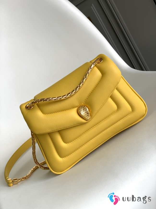 Uubags | Bvlgari Serpenti Reverse Bag In Yellow 22.5x15x7cm - 1