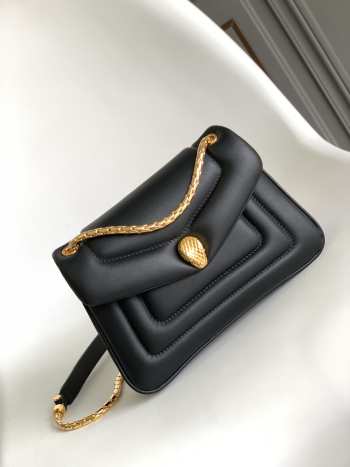 Uubags | Bvlgari Serpenti Reverse Bag In Black 22.5x15x7cm