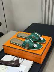 Uubags | Hermes Oasis Sandal In Green Crocodile - 6