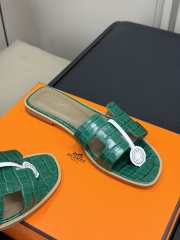 Uubags | Hermes Oasis Sandal In Green Crocodile - 5