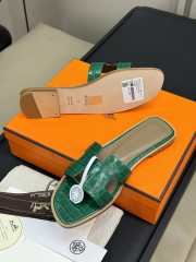 Uubags | Hermes Oasis Sandal In Green Crocodile - 3