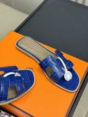 Uubags | Hermes Oasis Sandal In Blue Crocodile - 2