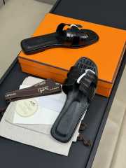 Uubags | Hermes Oasis Sandal In Black Crocodile - 2