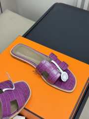 Uubags | Hermes Oasis Sandal In Purple Crocodile - 6