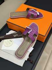 Uubags | Hermes Oasis Sandal In Purple Crocodile - 2