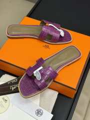 Uubags | Hermes Oasis Sandal In Purple Crocodile - 3