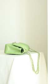 Chanel flap bag medium in green caviar leather with light gold buckle 25cm - 2