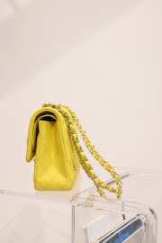 Chanel flap bag medium in yellow caviar leather with light gold buckle 25cm - 3