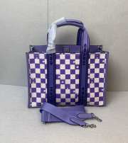 Uubags | Coach Smith Tote with Checkerboard Print Purple 34x25x12.5cm - 1