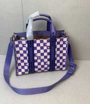 Uubags | Coach Smith Tote with Checkerboard Print Purple 34x25x12.5cm - 4