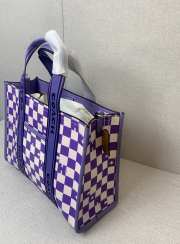 Uubags | Coach Smith Tote with Checkerboard Print Purple 34x25x12.5cm - 3