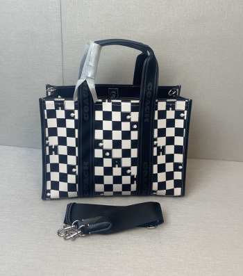 Uubags | Coach Smith Tote with Checkerboard Print Black 34x25x12.5cm