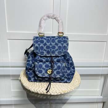 Uubags | Coach Riya Backpack 21 In Signature Denim 23x22x12cm