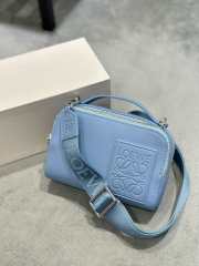 Uubags | Loewe Mini Camera Crossbody bag in satin calfskin blue 19x12.5x6.5cm - 5