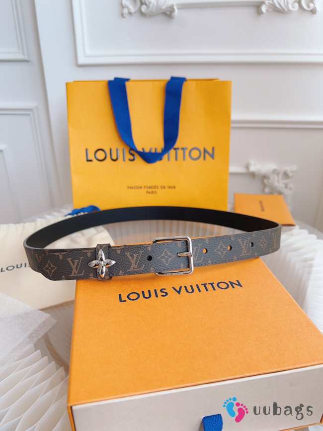 Uubags | Louis Vuitton M8376U Flowergram 2.5cm Double-Sided Belt Silver Buckle - 1