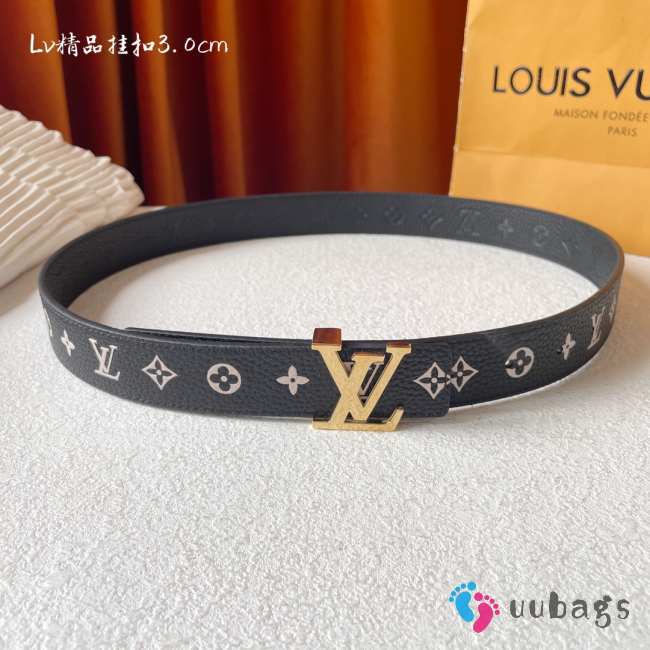 Uubags | Louis Vuitton M8386W LV Iconic 3cm Double-Sided Belt with gold buckle - 1