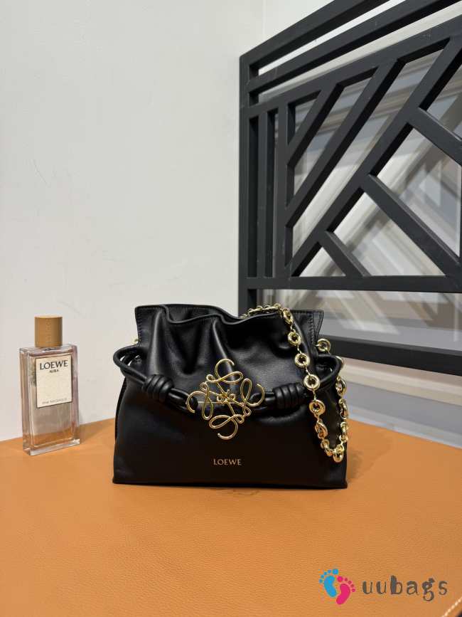 Uubags | Loewe Mini Flamenco clutch in nappa black calfskin 24x18x9cm - 1