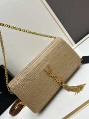 Uubags | Kate 99 Tassel In Raffia Dark Nude Bag 26x14x6cm - 2