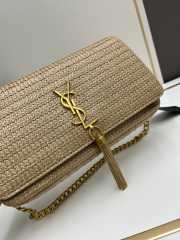 Uubags | Kate 99 Tassel In Raffia Dark Nude Bag 26x14x6cm - 6